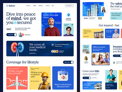 Safeon - Insurance Company Landing Page Website finance management financial planning fintech health insurance homepage insurance insurance agency insurance broker landing page life insurance policy design protection risk management safety secutity smart coverage web design webdesign website website design