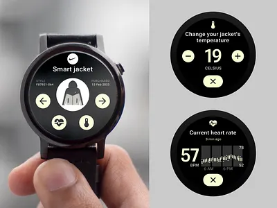 Nike Smart Jacket Smart Watch App android fitness health tech iot material design nike smart watch smartwatch sports ui wear os wearable tech