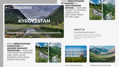 Travel website. Discover Kyrgyzstan. kyrgyzstan landing page travel ui web design
