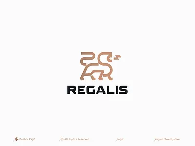 Regalis lion logo bold branding business elegant finance fintech geometry graphic design illustration investing line art lion logo luxury money regal roar saas startup strong