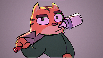 Tiger animation cartoon characterdesign concept illustration