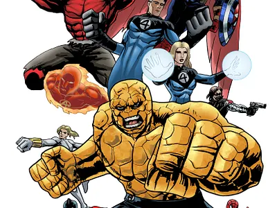 The New Avengers - Marvel Comics artist artwork avengers book cover branding character character illustration comic artist comic style comics commission cover art drawing ideas illustration marvel movie poster project sketch