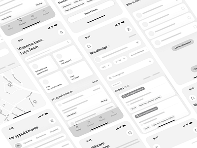 Health platform low fidelity frames design layo low fi mobile app mvp product prototype ux wireframes