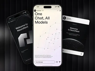 Neuronest - AI Startup Social Media Instagram Design ai bold branding company feed design graphic design icon instagram instastory minimalist mockup modern professional social media startup startup logo technology
