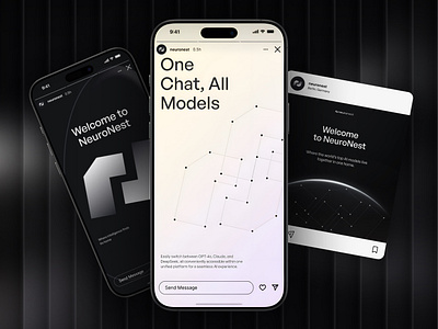 Neuronest - AI Startup Social Media Instagram Design ai bold branding company feed design graphic design icon instagram instastory minimalist mockup modern professional social media startup startup logo technology