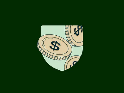 The Credit Attorney shield + coins animation animation attorney bank branding coins credit finance fintech floating icon illustration law legal logo motion protect protection shield