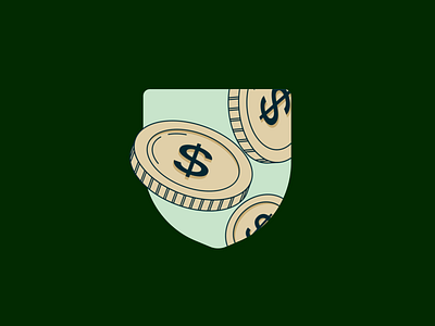 The Credit Attorney shield + coins animation animation attorney bank branding coins credit finance fintech floating icon illustration law legal logo motion protect protection shield