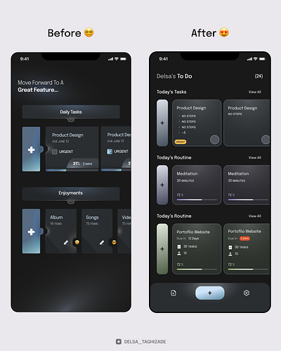 Re-Design Os Task Management Mobile App UI 💡 app concept figma herosection minimal mobile mobileapp productdesign productdesigner re design redesign task todo ui uidesign userexperience userinterface ux uxdesign webdesign