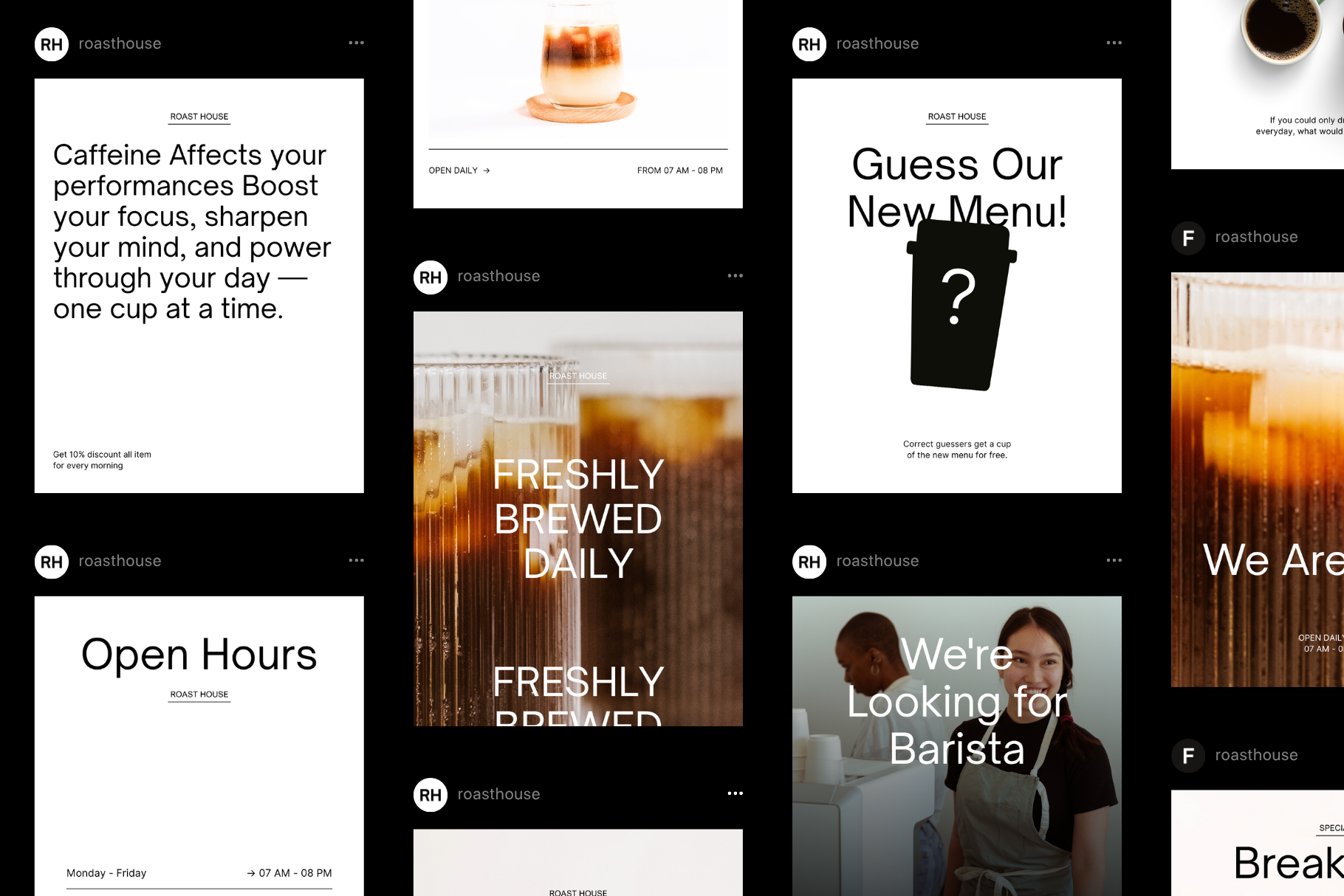 Coffee Shop Social Media Kit | Canva Template branding cafe canva canva template coffee shop coffee shop branding design graphic design instagram instagram template layout design social media ui