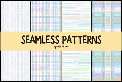 Pastel Watercolor Plaid and Stripes Seamless Pattern 3d animation