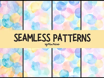 Pastel Watercolor Bubble Circles Seamless Pattern 3d animation graphic design