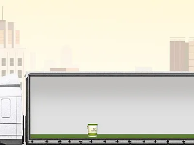 Delivery animation Saffire Margarine 3d 90s animation branding bucket city illustration motion motion graphics packaging percent retro truck video