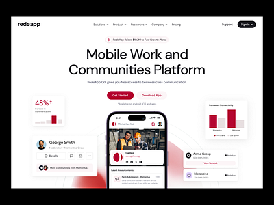 Enterprise Website - Communities App chat communities platform community create group crm enterprise app enterprise website design landing page landing page design message mobile app product product design sales social chat ui ux web app web design website desgin
