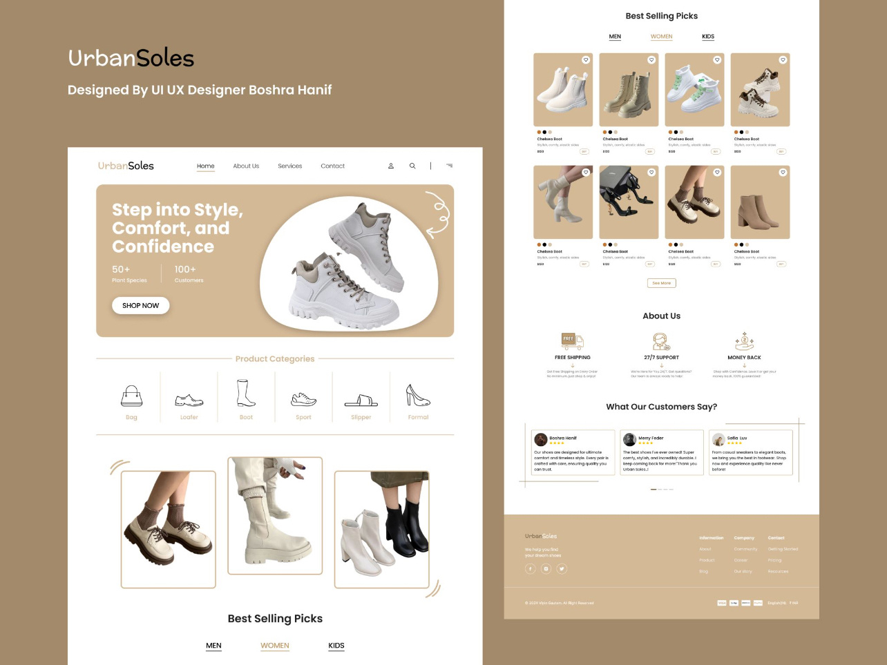 Example of UrbanSoles – UI/UX Design for a Modern Shoe Store