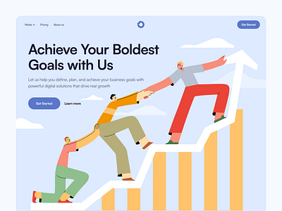 Evolv - SaaS Team Collaboration Hero Section agency branding chart creative design flat hero homepage illustration management minimal modern portolfio studio sucess team technology ui ux website