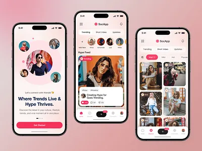 Social Media App Concept app application appreciation clean communication concept content instagram ios minimalist mobile app platform social media social media app social media template social network tiktok ui ux user interface