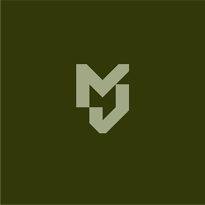 Military style logo (MJ monogram) branding design graphic design green illustration logo logotype military minimal mj monogram symbol typo vector