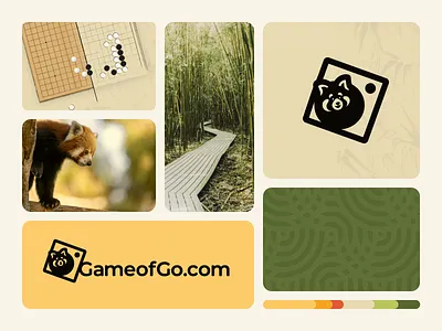 GameofGo boardgame branding design go goban icon icondesign illustration logo mascot minimal monomark redpanda strategy