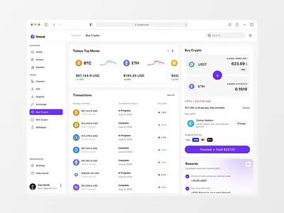 Crypto Dashboard Design | Buy Page animation app design branding card crypto dashboard cryptocurrency dashboard e commerce financial fintech icons illustration landing page logo logo design mobile mobile app product design typography web design