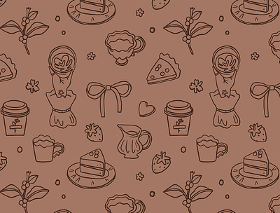 Coquette coffee club pattern coffee coquette creative market design drink elements illustration morning pattern seamless vector