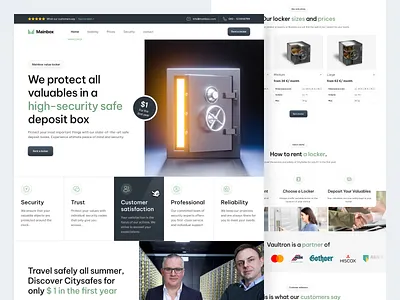 Mainbox - Safe Deposit Box Landing Page asset protection bank storage bank vault deposit box deposit safe financial security lockbox luxury safe protected assets safe box safe design safety box secure storage security box storage facility storage solutions treasury safe valuable storage vault design wealth storage