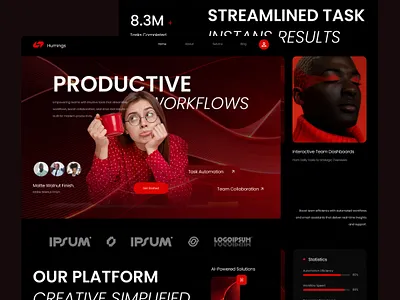 Saas Dark Futuristic Landing Page about us b2b blog card dark dashboard ecommerce futuristic landing page performance management productivity saas startup tech technology