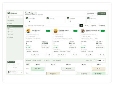 Legal CRM crm dashboard law legal legal crm management saas ui web web app website