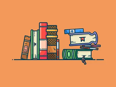 Books art artwork book books branding icon illustration knowledge library logo minimalism novels peace reader study