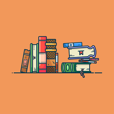 Books art artwork book books branding icon illustration knowledge library logo minimalism novels peace reader study