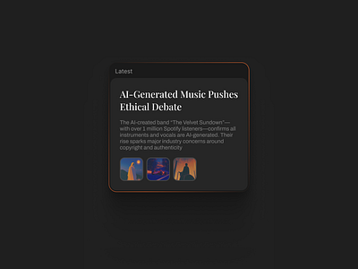 AI Results Popup ai card chatbot dark product retro ui ux