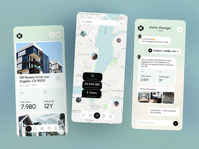 Real Estate Mobile App UI – Property Finder agent chat ui apartment finder app clean mobile design design house search app housing marketplace interface map search mobile app design modern ui product design property finder ui property listing proptech real estate real estate app real estate startup