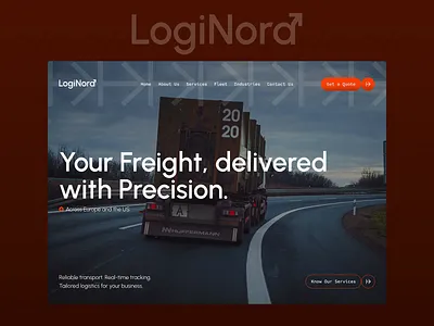 LogiNord: Transport & Logistics Website Framer Template animation clean delivery framer freight logistics modern template transport ui ux visual design website websitebuilder