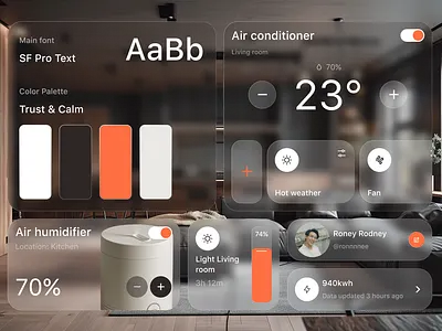 Smart Home Kit clean interface colors control panel design system fonts graphic design interaction design iot kit minimal design modern product design smart devices smart home smart house typography ui ux web web design