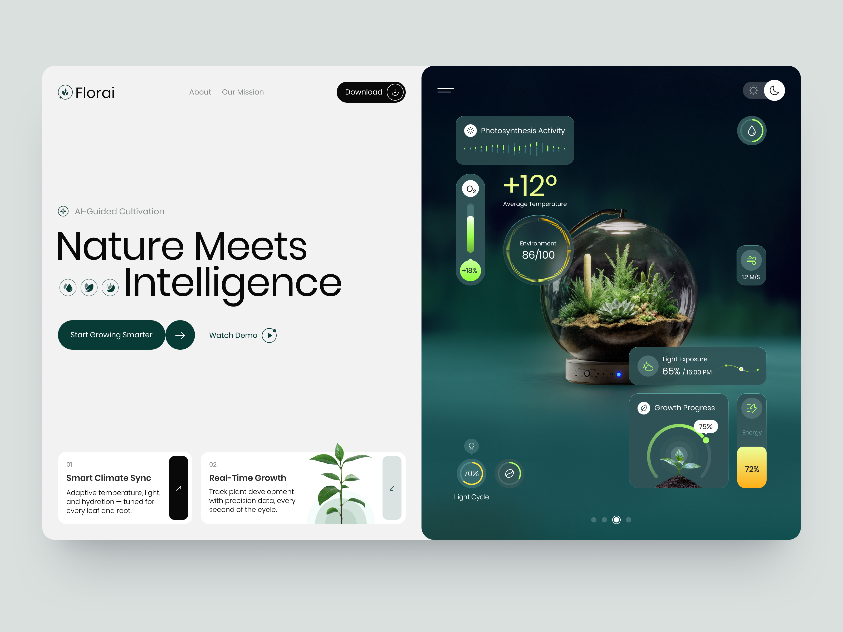 Website for AI interface product service startup ui ux web website