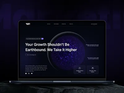 Marketing Planet — Landing Page Redesign agency animation dark landing page marketing ui ux