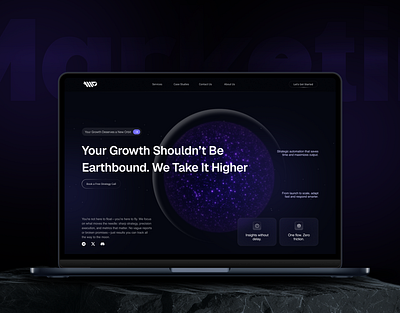 Marketing Planet — Landing Page Redesign agency animation dark landing page marketing ui ux