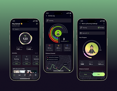 Fitness Tracking Mobile App – MyFitness app design challenge design fitness gym interaction design minimal mobile monitor tracking ui uiux ux