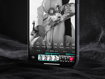 Reels Editor animation creative crop editing effects export ios mobile app music library navigation preview screen stickers timeline toolbar transitions trimming tool video editor