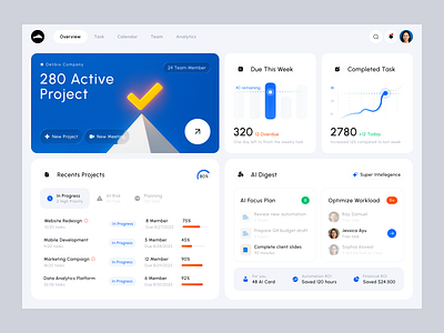 Scale ASI - Task and Project Management Dashboard ai asi card clean dashboard design futuristic management modern platform project simple table task ui uidesign uiux ux