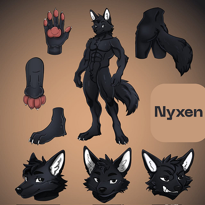 ✨ Name: Nyxen 🐺🖤 🏢 Studio: Stallion Studio LTD 🎨 3d anime blender cartoon furry nyxen open for commission rig stallion studio limited vrchat
