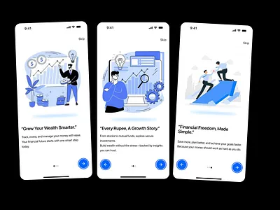 Financial Onboarding Screen attractive blue illustartion branding colour design financial financial onboarding screen illustration keyword onboarding screen typography ui