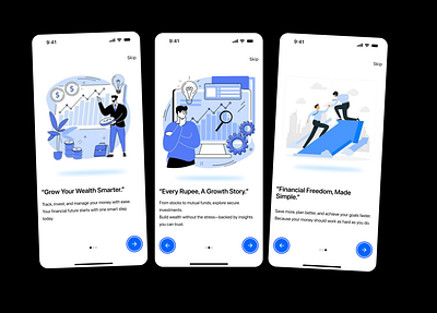 Financial Onboarding Screen attractive blue illustartion branding colour design financial financial onboarding screen illustration keyword onboarding screen typography ui