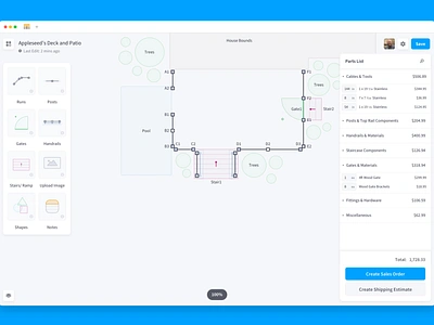 Railing Estimator - Creating estimates just got a whole easier automated builder cable estimates estimator railing railing estimator scr ui ux web application