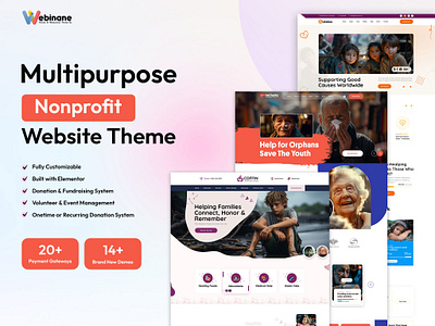 Charity Nonprofit Website Templates charities webiste charity donation theme donation system donation website homepage layout homepage layout design landing page ngos nonprofit donation layout nonprofit organization website nonprofit theme nonprofit website nonprofit website design online donation platform template themes layout ultipurpose nonprofit theme volunteer charity website