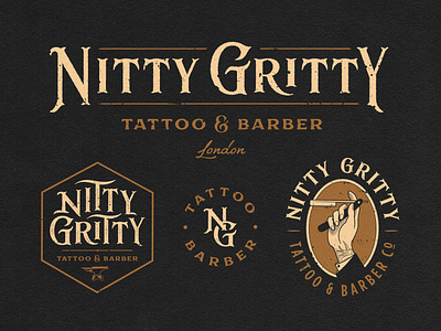 Nitty Gritty Tattoo & Barber apricot apricot creative studio barber branding creative creative studio design graphic design illustration logo made by apricot tattoo
