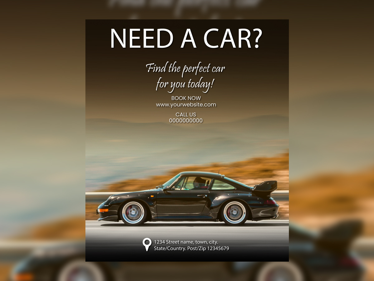 Rent a Car Social Media Post – Car Rental Promo for US/EU Busine advertising design animation brand visuals brandidentity branding clean layout design graphic design illustration logo ui