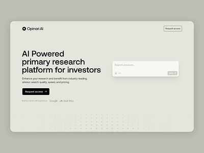 Opinari Landing Page animation caviar graphic design landingpage motion graphics opinari ui