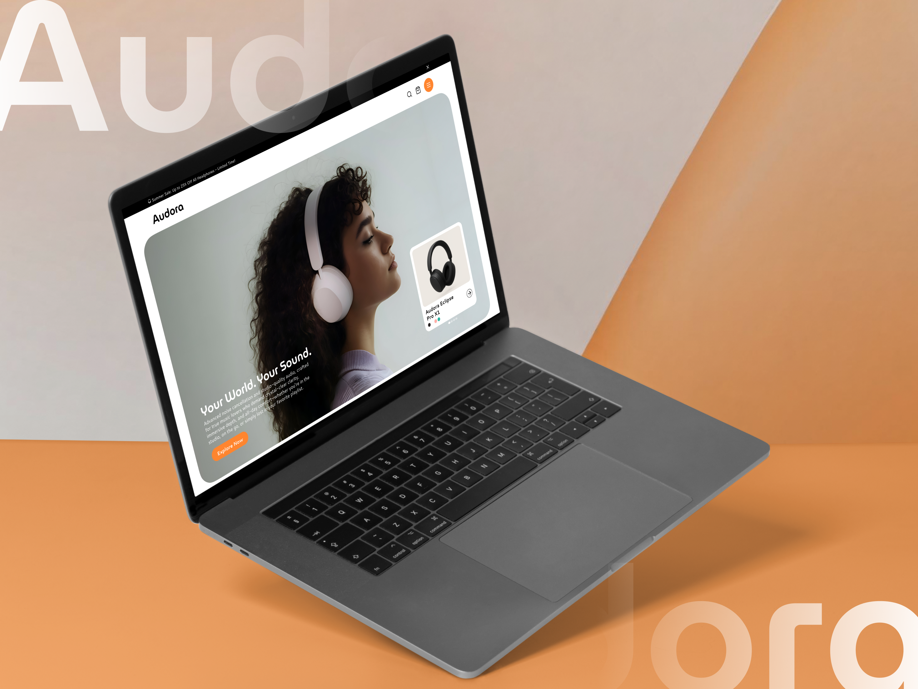 Audora 🎧 — Shop Smart. Sound Better. ecommerce ecommercewebsite headphones interactiondesign modernnavigation onlinestore shoppingexperience uiux