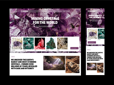 Website for crystal mining company crystal diamond mining ui website