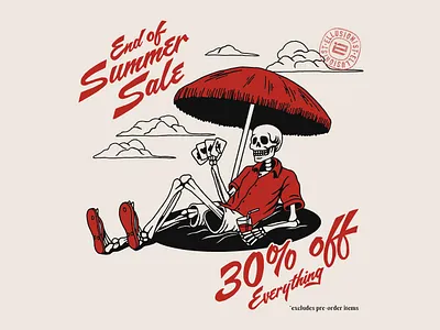 Beach Body beach branding hand drawn illustration logo magic promo retro sale skeleton skull summer typography vintage